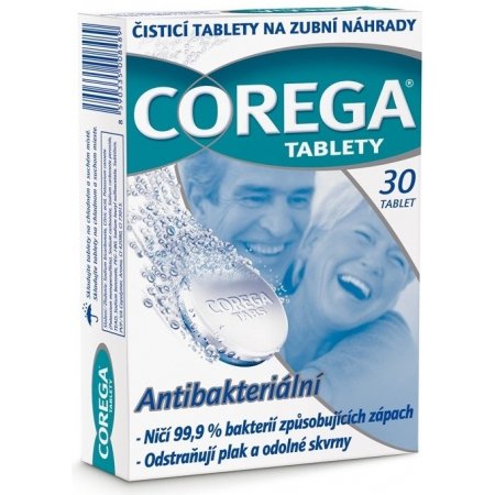 Corega Antibakteriální tablety 30 ks