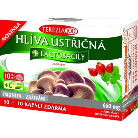 Hlíva ústřičná + laktobacily + vitamín C 60 kapslí