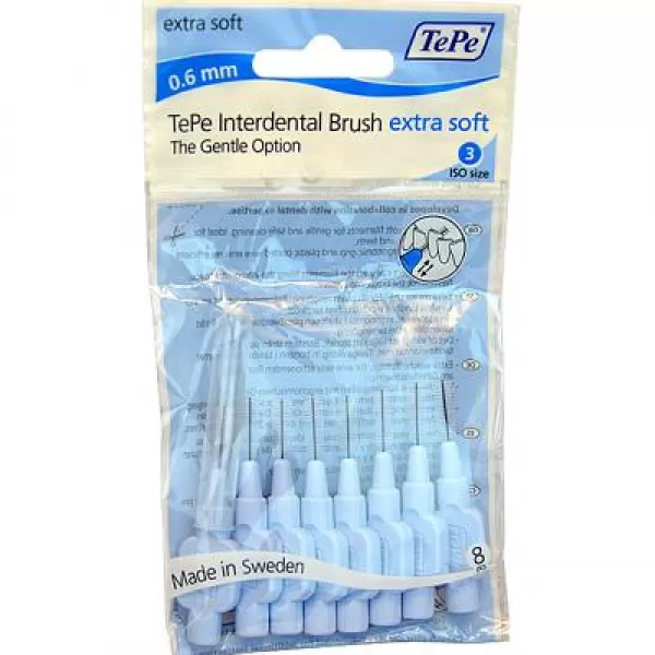 TEPE Mezizubní kartáčky sv. modré Extra Soft 0,6 mm 8 kusů