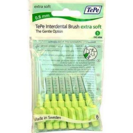 TEPE Mezizubní kartáčky Extra Soft sv. zelená 0,8 mm 8 kusů