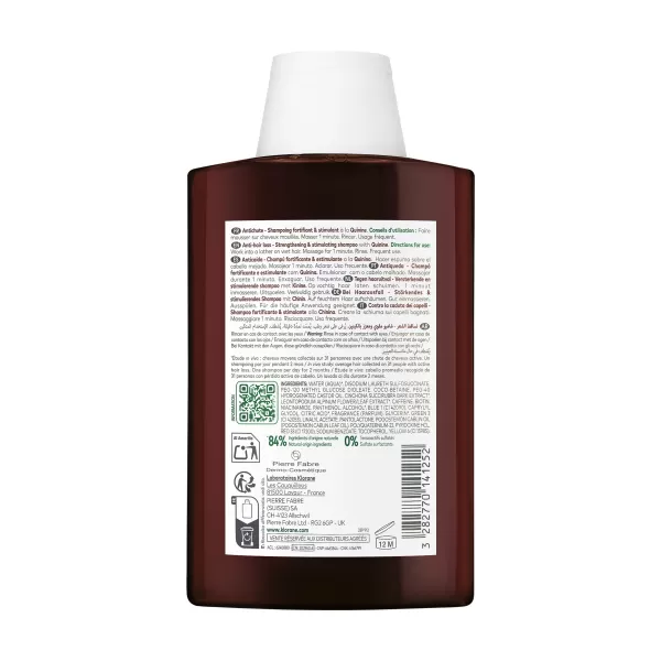 Klorane Bio Chinin a Protěž Alpská posilující šampon proti vypadávání vlasů 200 ml