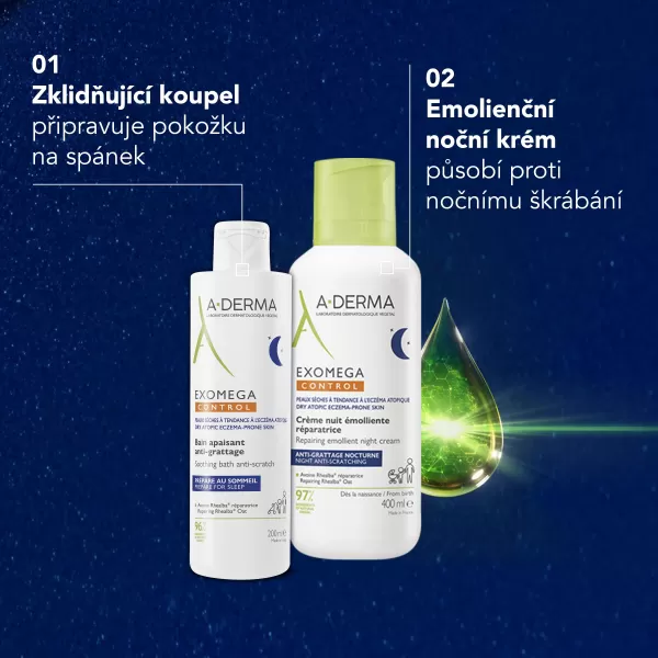 A-Derma Exomega Control Regenerační emolienční noční krém 200 ml