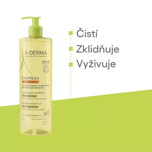 A-Derma Exomega Control zvláčňující sprchový olej 750 ml