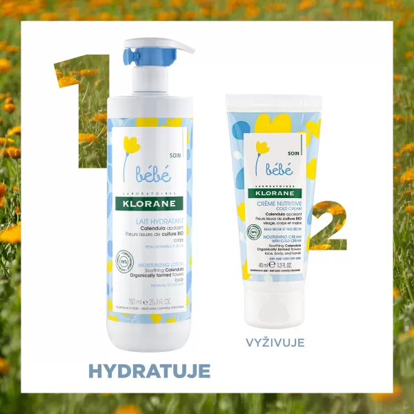 Klorane BEBE Hydratační mléko s měsíčkem - normální až suchá pokožka 500 ml