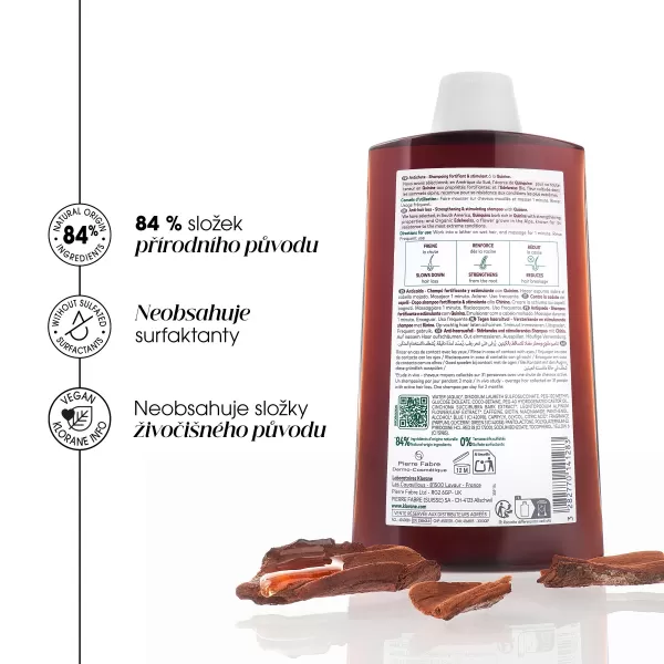 Klorane Bio Chinin a Protěž Alpská posilující šampon proti vypadávání vlasů 200 ml