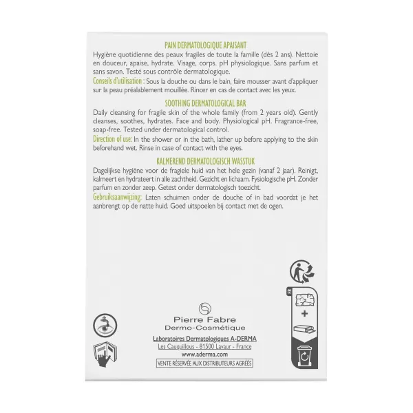 A-DERMA Dermatologické mýdlo-kostka 100g