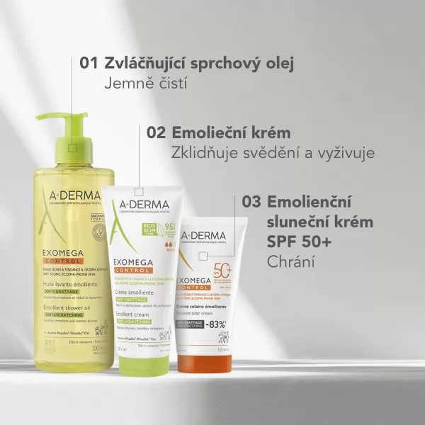 A-DERMA Exomega CONTROL Emolienční krém SPF50+ 150ml