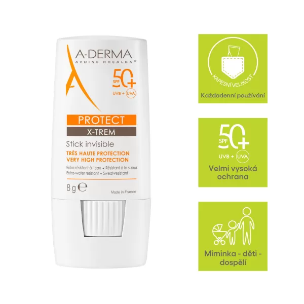 A-Derma Protect X-TREME Transparetní tyčinka SPF50+ 8g