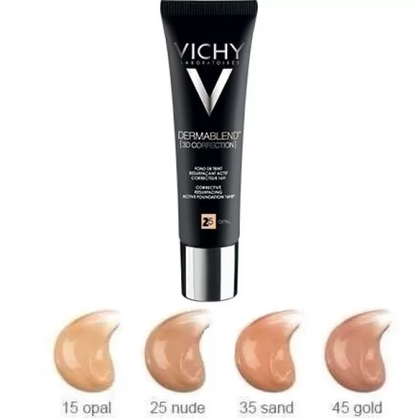 Vichy Dermablend 3D Correction korekční vyhlazující make-up SPF 25 odstín 45 Gold 30 ml