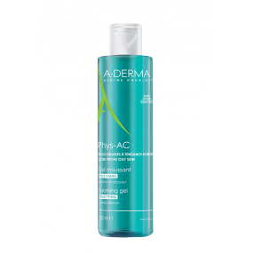 A-Derma Phys-AC čisticí pěnivý gel pro problematickou pleť, akné 200 ml