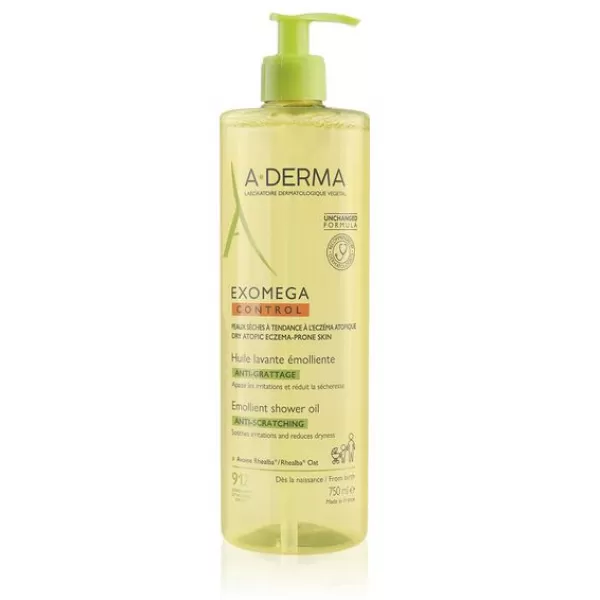 A-Derma Exomega Control zvláčňující sprchový olej 750 ml