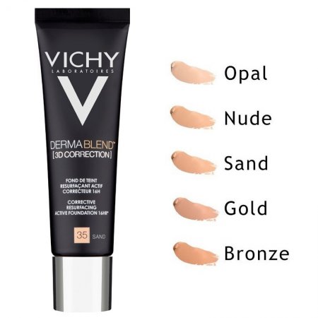 Vichy Dermablend 3D Correction korekční vyhlazující make-up SPF 25 odstín 45 Gold 30 ml