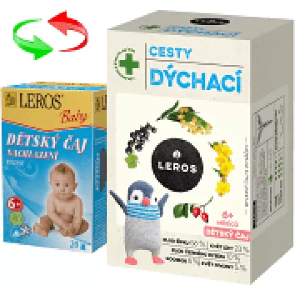 LEROS BABY Dětský čaj Dýchací cesty s lípou 20x2 g