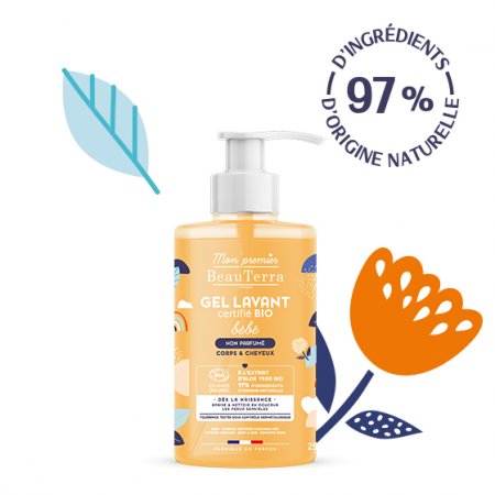 BeauTerra bébé organický dětský sprchový gel-bez parfému 750 ml