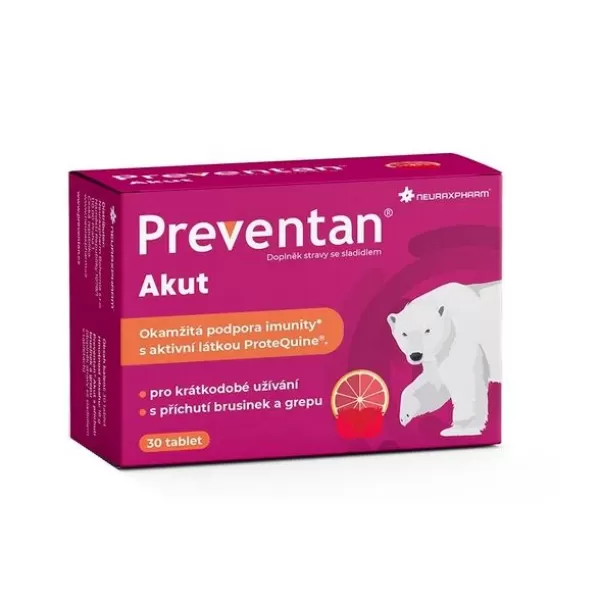 Preventan Akut s příchutí brusinek a grepu 30 tablet
