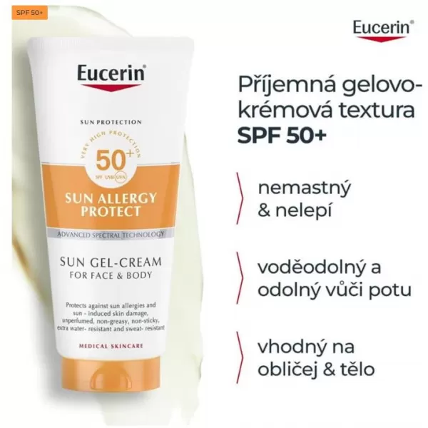 Eucerin SUN Allergy Protect SPF50+ ochranný krémový gel 200 ml