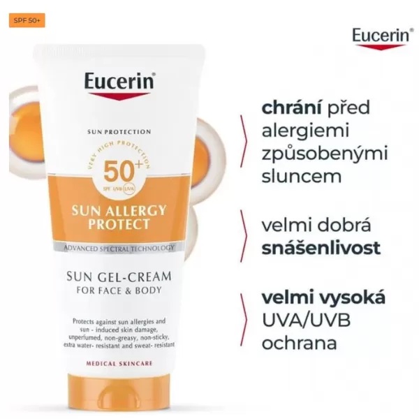 Eucerin SUN Allergy Protect SPF50+ ochranný krémový gel 200 ml