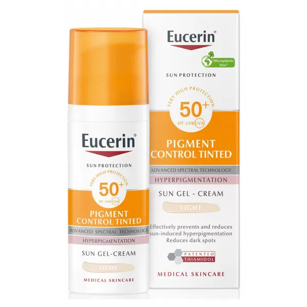 EUCERIN Sun Pigment Control Tinted Emulze na opalování na obličej SPF50+ světlá 50 ml